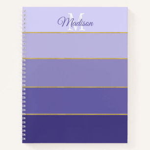 Lila Ombre Farbkacheln Personalisiert Notizbuch