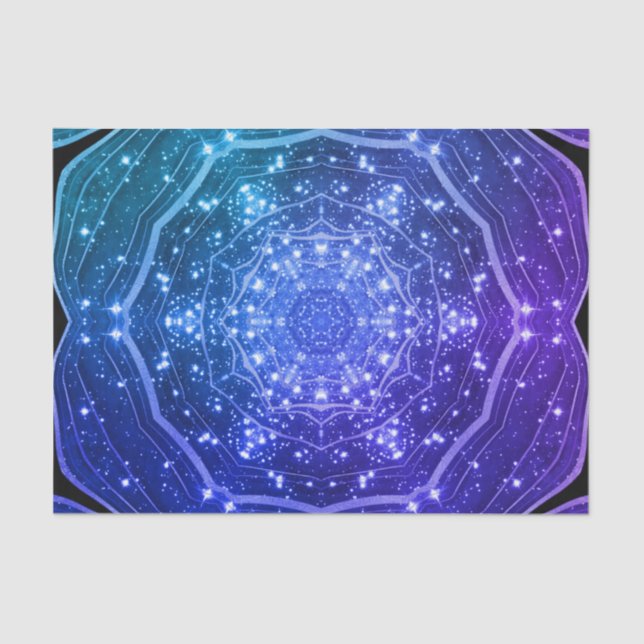 Lila Ombre Galaxy Geode Night Sky Seidenpapier (Vorderseite)