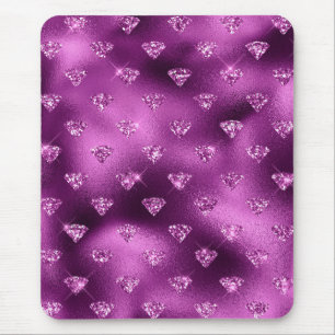 Lila Ombre Glam Glitter Diamanten Muster  Mousepad