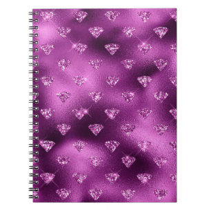 Lila Ombre Glam Glitter Diamanten Muster Notizblock