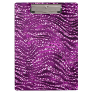 Lila Ombre Glam Glitter Tigerstreifen Muster Klemmbrett