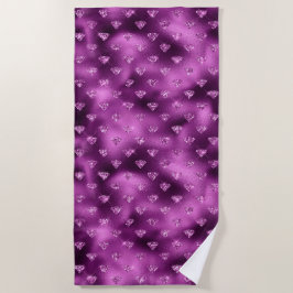 Lila Ombre Glam Glitzer Diamonds Pattern Strandtuch