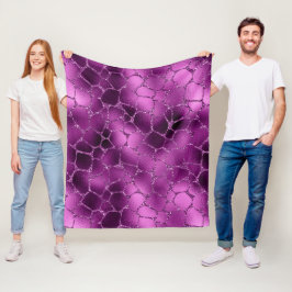 Lila Ombre Glam Glitzer Giraffe Spots Muster Fleecedecke