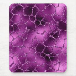 Lila Ombre Glam Glitzer Giraffe Spots Muster Mousepad
