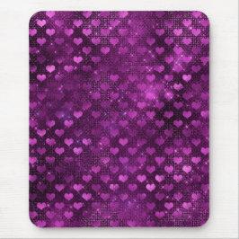 Lila Ombre Glam Glitzer Herzmuster Mousepad