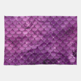 Lila Ombre Glam Mermaid Scales Muster Geschirrtuch