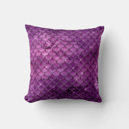 Lila Ombre Glam Mermaid Scales Muster Kissen