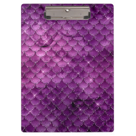 Lila Ombre Glam Mermaid Scales Muster Klemmbrett