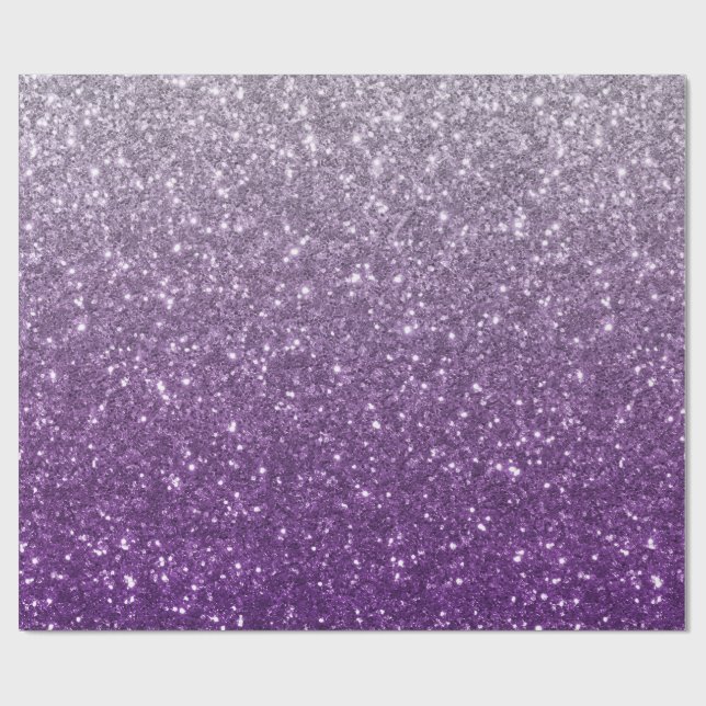 Lila Ombre Glitzer Look Geschenkpapier (Flach)