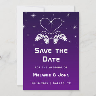 Lila Ombre Gradient Gamer Nerdy Geek Niedlich Save The Date