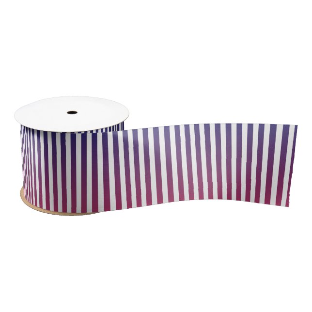 Lila Ombre Gradient Stripe Muster Satinband (Spule)