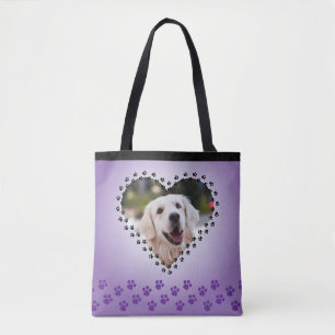 Lila Ombre Heart Paw druckt benutzerdefinierte Dog