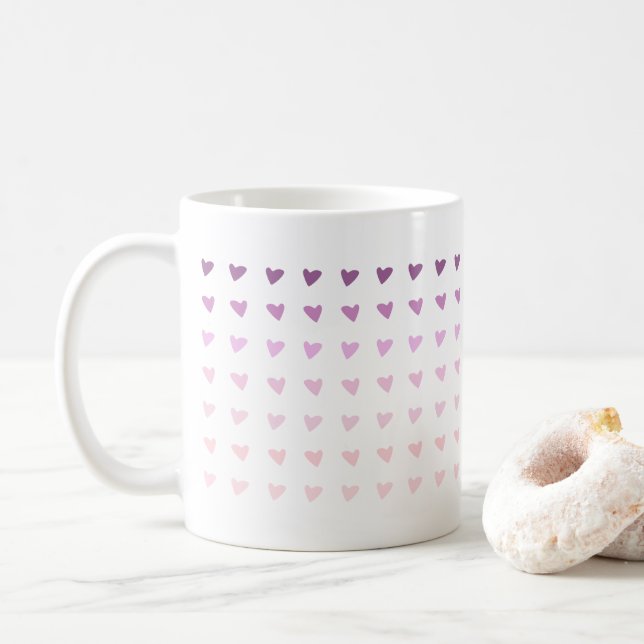 Lila Ombre HerzValentine Liebe Tasse (Mit Donut)