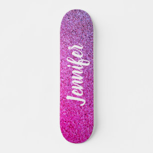 Lila Ombre Imitate Glitzer Personalisiert Skateboard