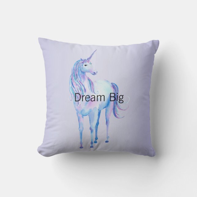 Lila Ombre Magical Unicorn Kissen (Vorderseite)