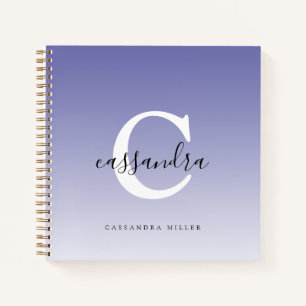 Lila Ombre Moderner Mit Monogramm Name Notizbuch