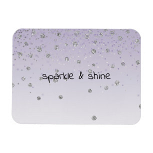 Lila Ombre Silver Confetti Magnet