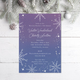 Lila Ombre Snowflake Special Event Einladung