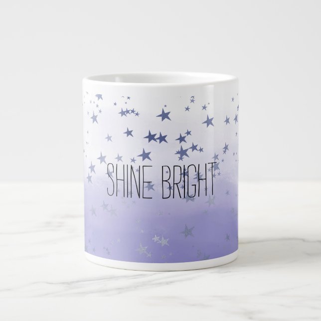 Lila Ombre Stars Jumbo-Tasse (Vorderseite)