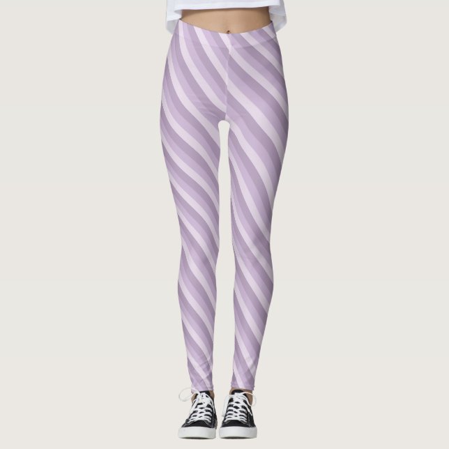 Lila Ombre Streifen Leggings (Vorderseite)