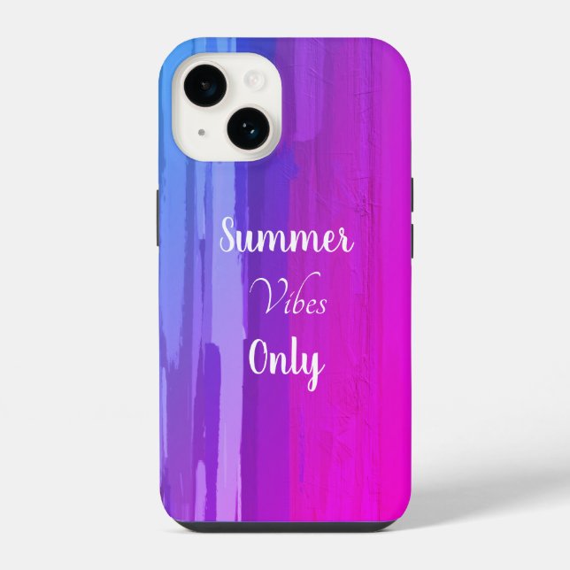 Lila Ombre Summer Vibes iPhone Hülle (Rückseite)
