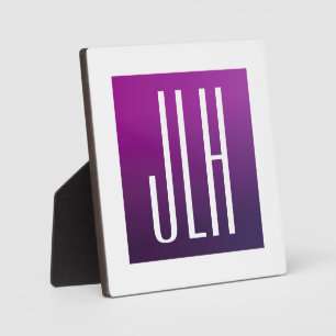 Lila Ombre- und White-Initialen oder andere Texte Fotoplatte