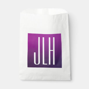 Lila Ombre- und White-Initialen oder andere Texte Geschenktütchen