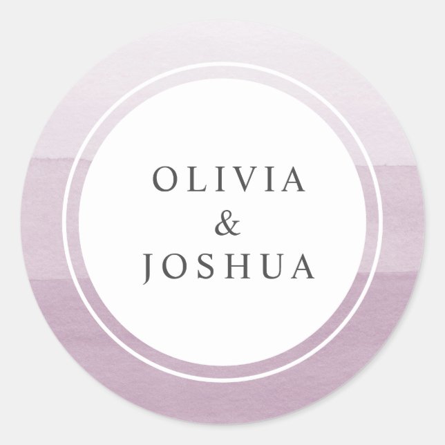 Lila Ombre Wedding Umschlag Aufkleber (Vorderseite)