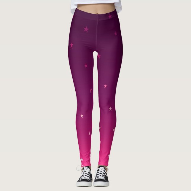 Lila Omerstars Leggings (Vorderseite)