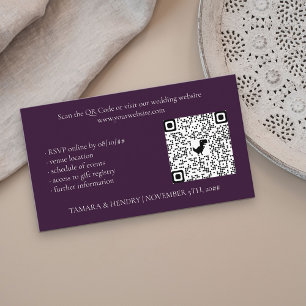 Lila Online-UAWG QR-Code-Hochzeitkarte Begleitkarte