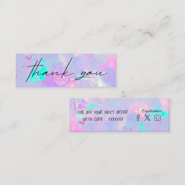 lila Opal-Edelstein-Diskontkarte Mini Visitenkarte (Vorne/Hinten)