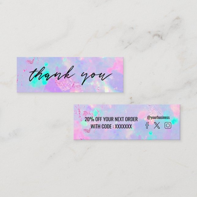 lila Opal-Edelstein-Diskontkarte Mini Visitenkarte (Vorne/Hinten)