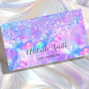 lila Opal-Edelstein-Faux-Glitter Visitenkarte
