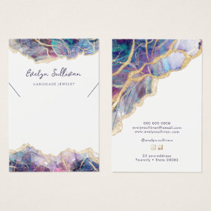 Lila Opal-Halskette-Display-Karte