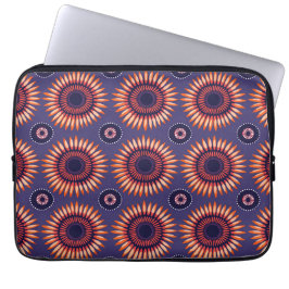Lila Orange African Circular Shweshwe Laptopschutzhülle