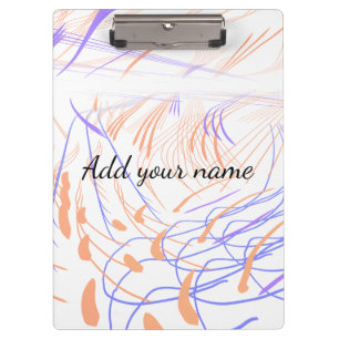 Lila orange Aquarell abstrakt Namenstext th Klemmbrett