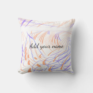 Lila orange Aquarellfarbe abstrakter Zusatz Kissen