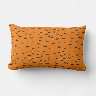 Lila Orange Bat Halloween Kissen