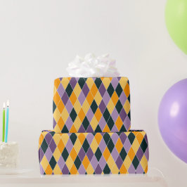 Lila Orange Black Bold Fun Fall Geschenk Geschenkpapier