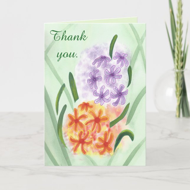 Lila orange Blume, Hyacinth Danke, Karten (Vorderseite)