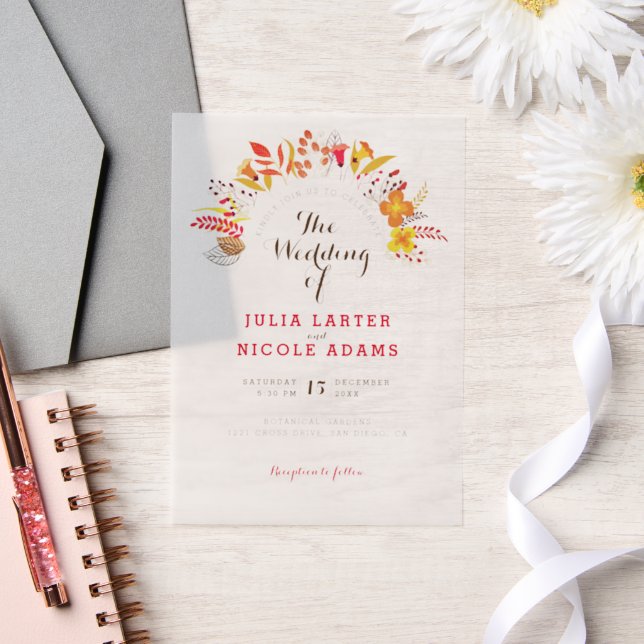 Lila Orange Boho Wildblume Foliage Hochzeit (Hochzeit)