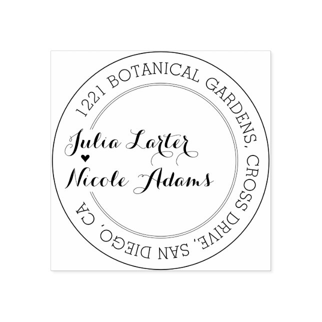 Lila Orange Boho Wildblume Foliage Hochzeit Gummistempel (Prägung)