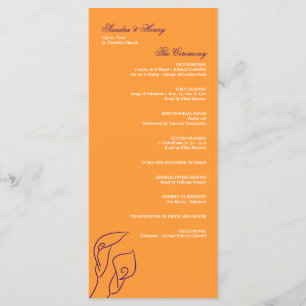 Lila & Orange Calla Lilies Hochzeitsprogramm Programm