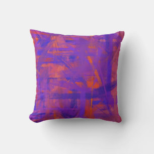 Lila Orange Fine Art Malstil Kissen