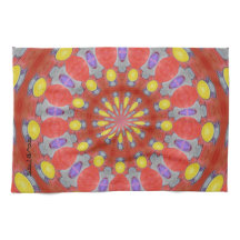 Lila orange Gelb-abstrakte Muster-Küche Towe
