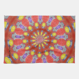 Lila orange Gelb-abstrakte Muster-Küche Towe Küchentuch