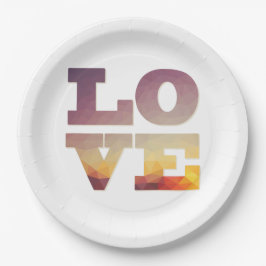 Lila/orange/gelbe Liebe Pappteller
