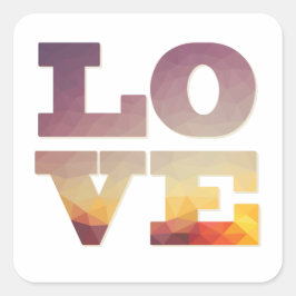 Lila/orange/gelbe Liebe Quadratischer Aufkleber