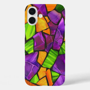 LILA ORANGE GREEN HALLOWEEN GLAS-BLICK iPhone 16 PLUS HÜLLE