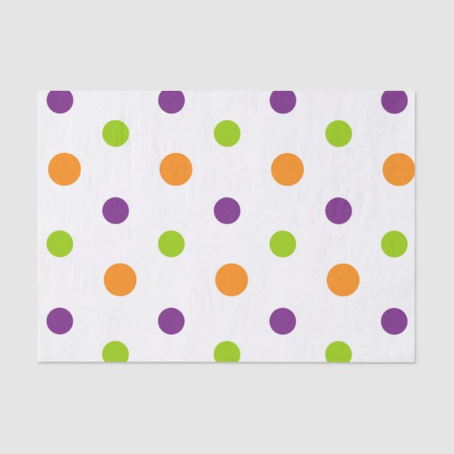 LILA ORANGE GREEN HALLOWEEN POLKA DOTS SEIDENPAPIER (Vorderseite)